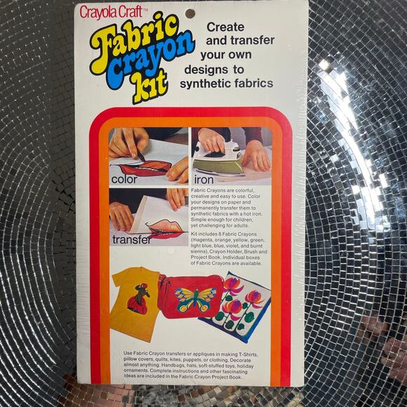 Vintage Binney & Smith Crayola Craft Fabric Crayon Kit No 5100 USA NOS - Picture 7 of 7